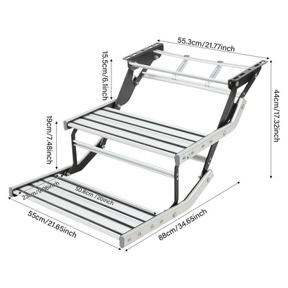 Foldable Aluminium RV Step, 2 Treads, 200kg, Caravan Camper