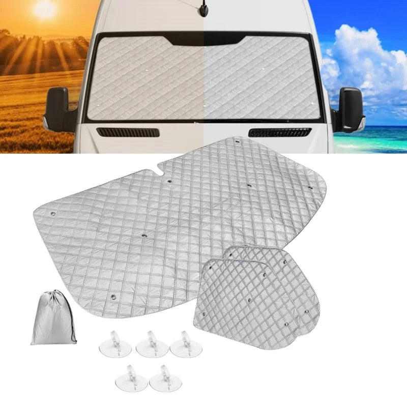 VW T4 Thermal Blinds 3-Piece Internal Windscreen Cover Set